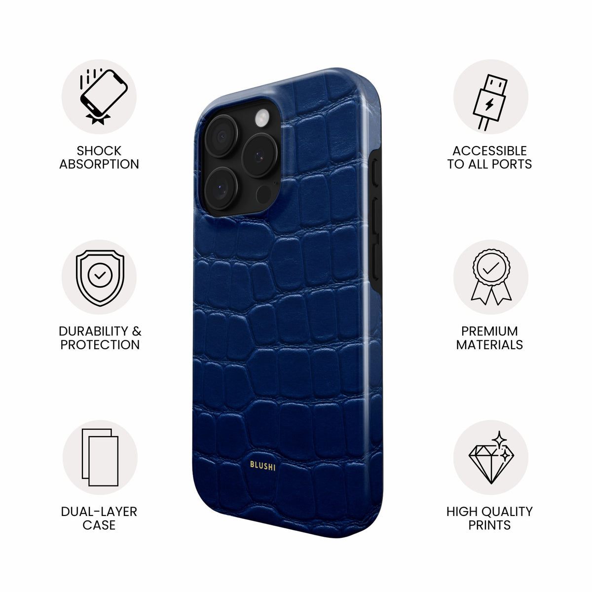 Navy Blue Croco (Magsafe)