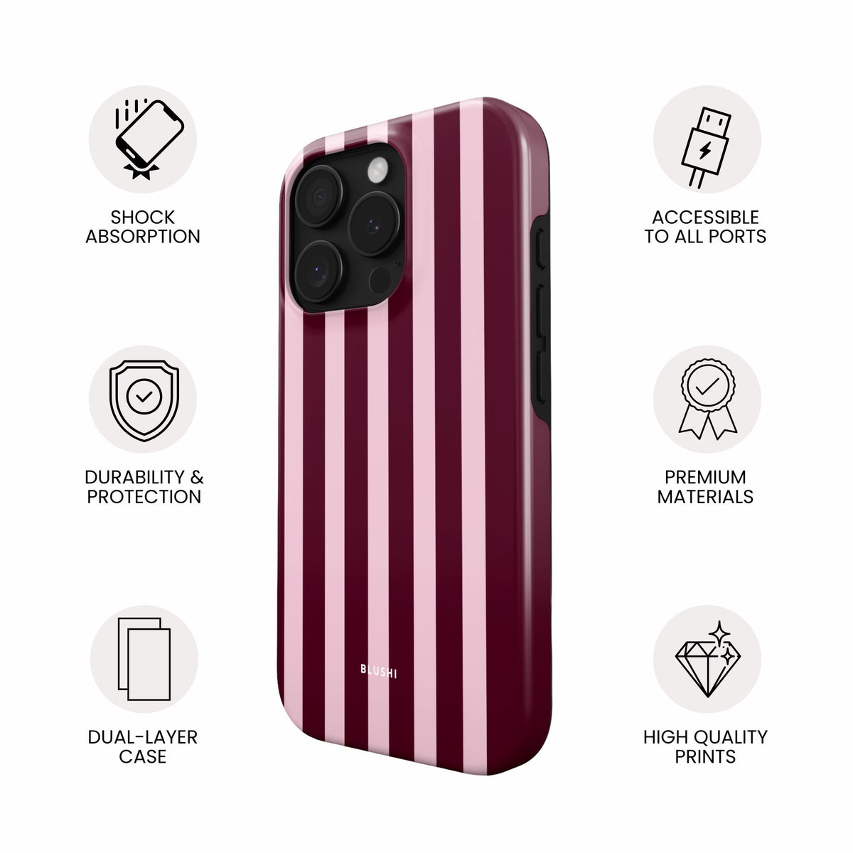 Burgundy & Pink Stripes (MagSafe)