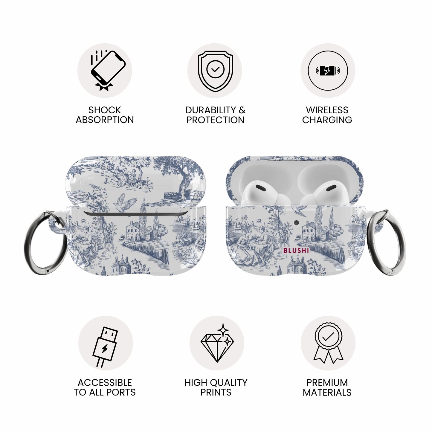 French Toile AirPods Case