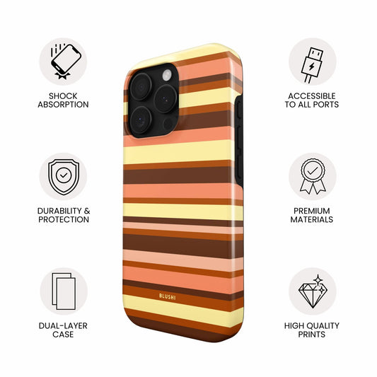 Terracotta Striped Phone Case