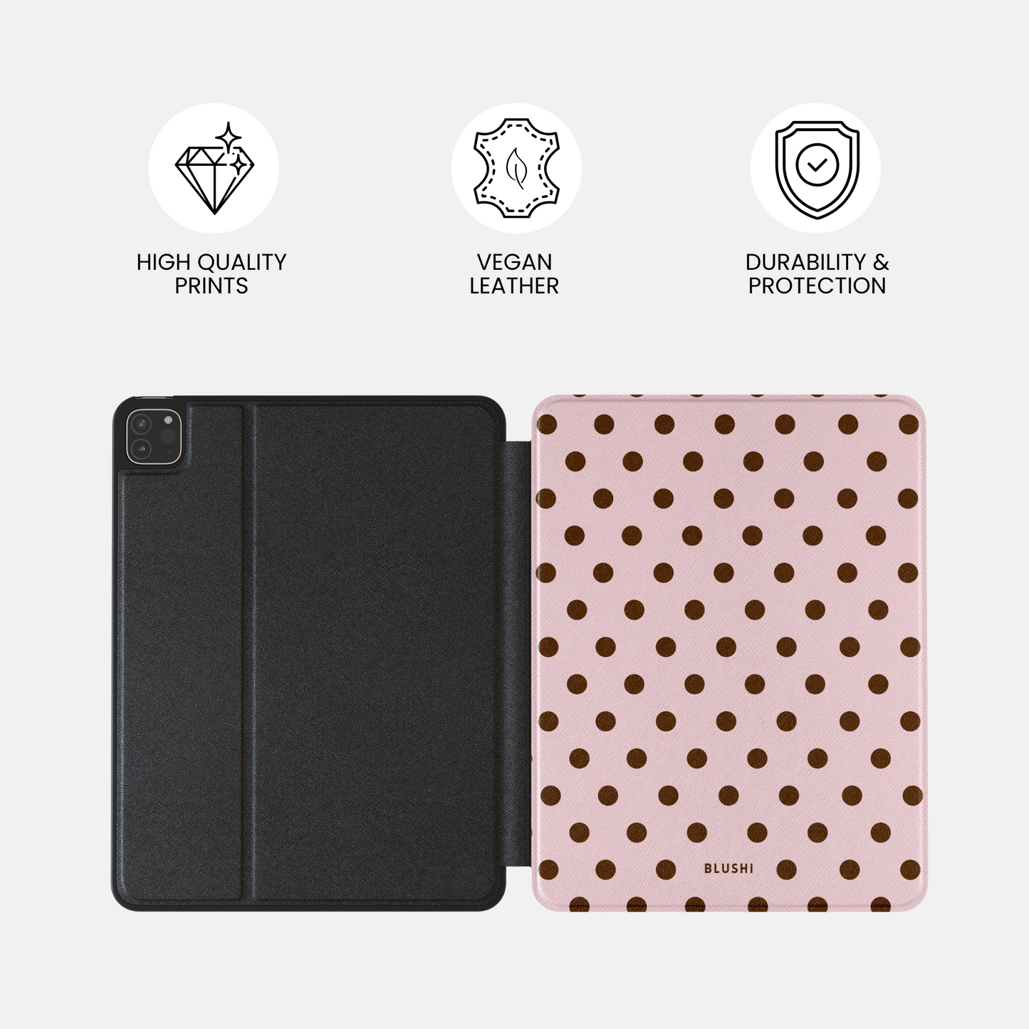 Polka Dot Pink & Brown - iPad Case