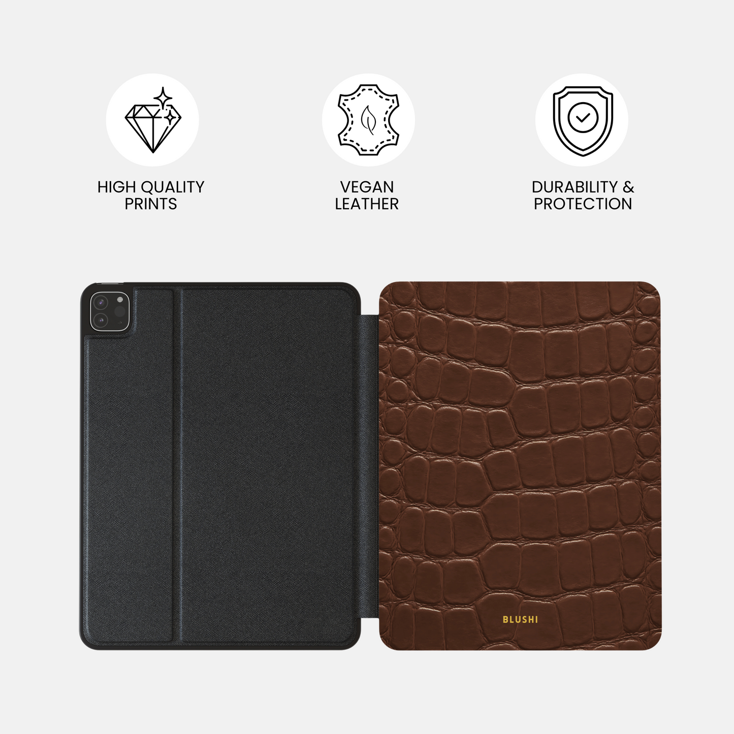 Brown Croco - iPad Case