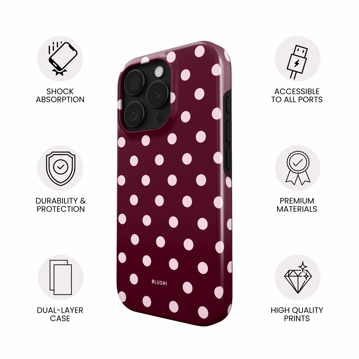 Polka Dot ⎪Burgundy and Pink