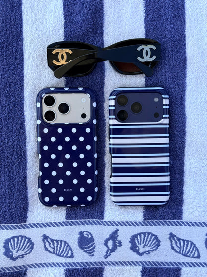 Polka Dot Phone Case⎪Navy Blue & White