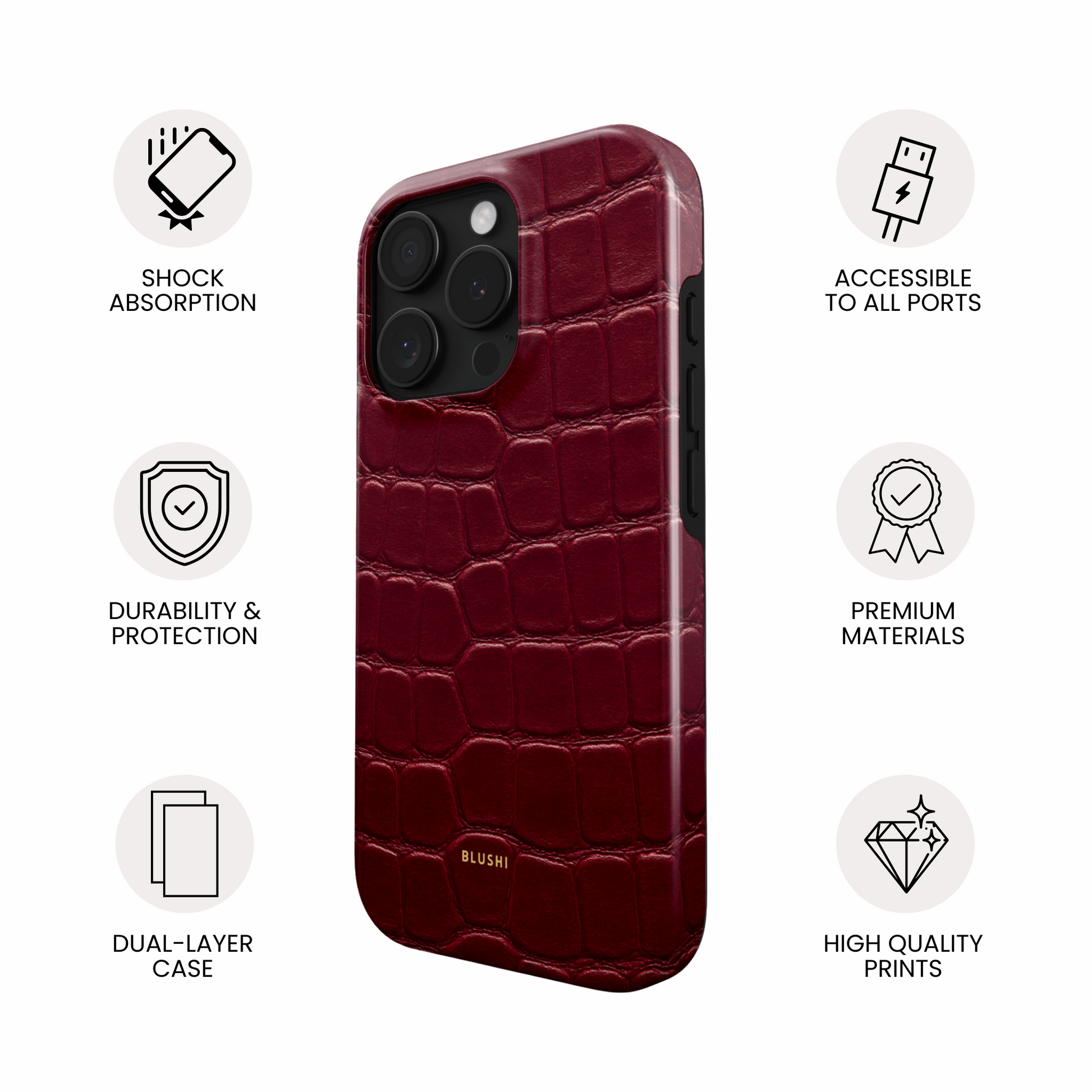 Burgundy Crocodile Phone Case – Luxurious & Feminine Protective Cover – Blushi Cases Burgundy Crocodile Phone Case – Luxurious & Feminine Protective Cover – Blushi Cases