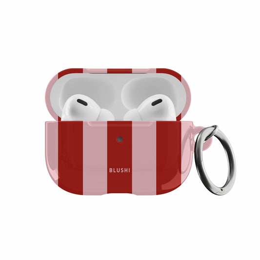 Pink & Red Stripes AirPods Case