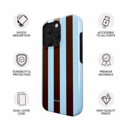 Brown & Blue Stripes