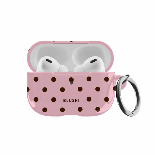 Pink & Brown Polka Dots AirPods Case
