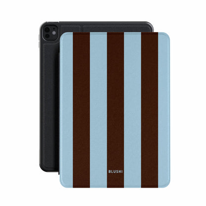 Brown & Blue Stripes iPad Case