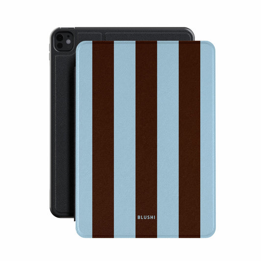 Brown & Blue Stripes iPad Case