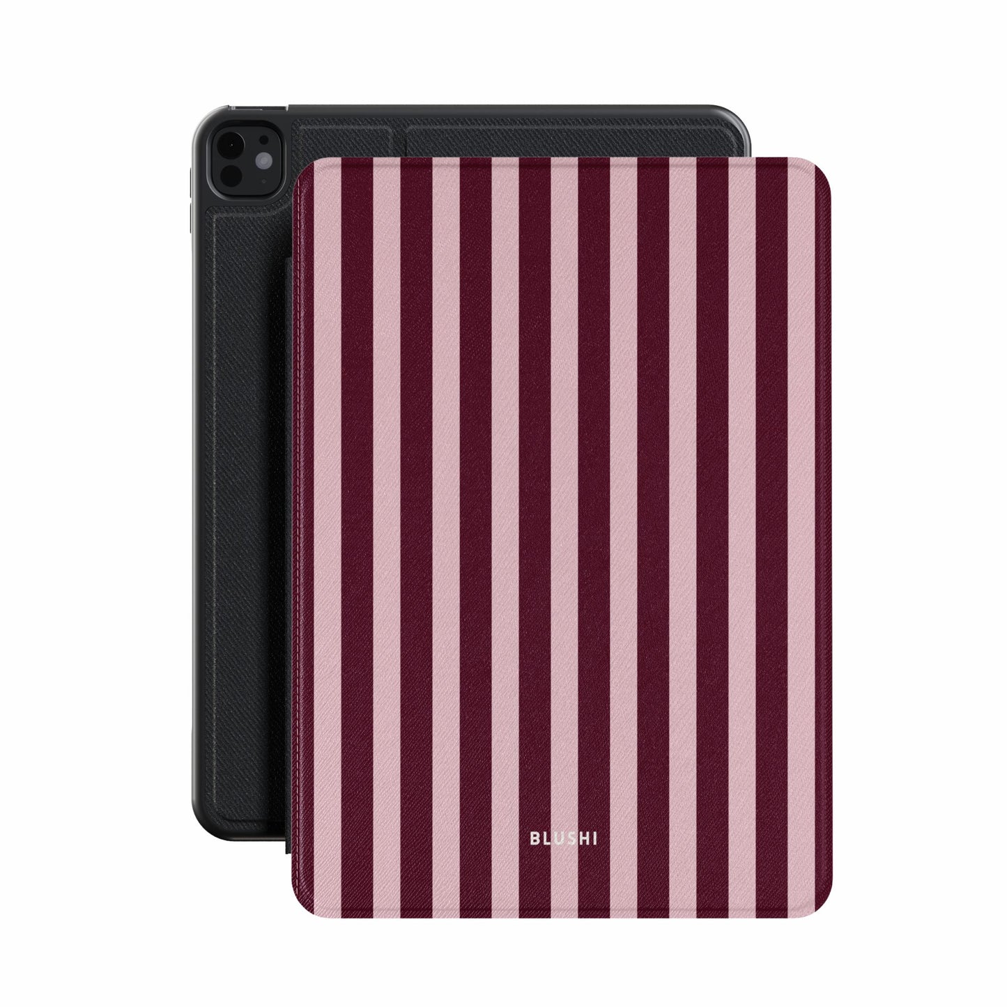 Burgundy & Pink Stripes iPad Case