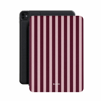 Burgundy & Pink Stripes iPad Case