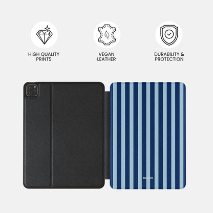 Navy & Blue Stripes iPad Case
