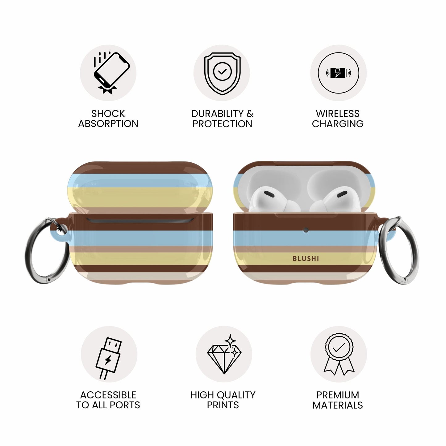 Paradise - Striped AirPods Case