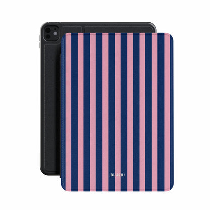 Pink & Navy Stripes iPad Case