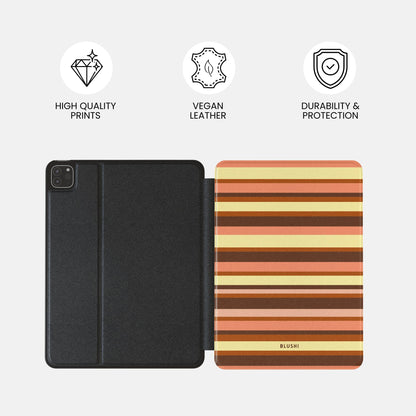 Terracotta -  Striped iPad Case