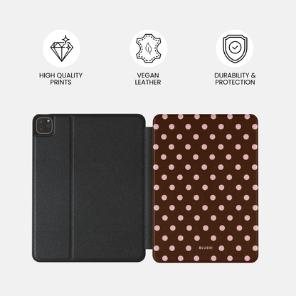 Polka Dot Brown & Pink - iPad Case