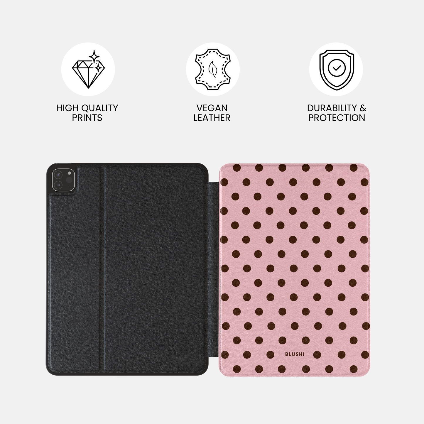 Polka Dot Pink & Brown - iPad Case