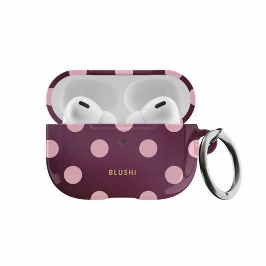 Polka Dot Aura Burgundy & Pink⎪AirPods Case