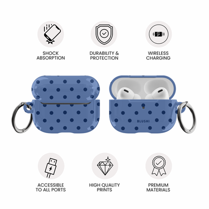 Blue & Navy Polka Dots AirPods Case