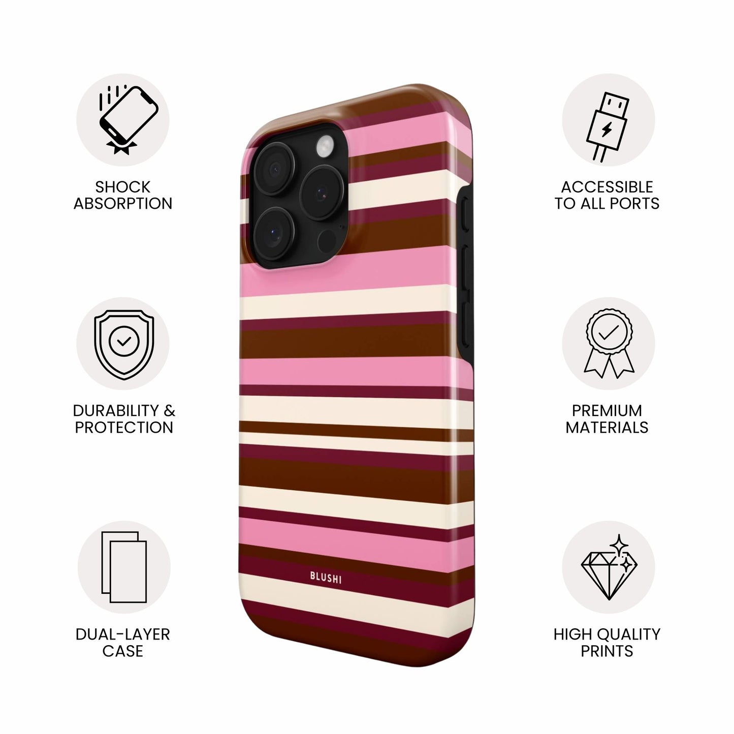 Neapolitan - Pink Striped MagSafe iPhone Case