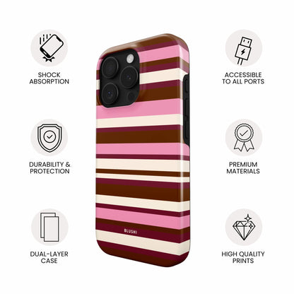 Neapolitan - Pink Striped MagSafe iPhone Case