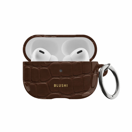 Brown Croco AirPods Case