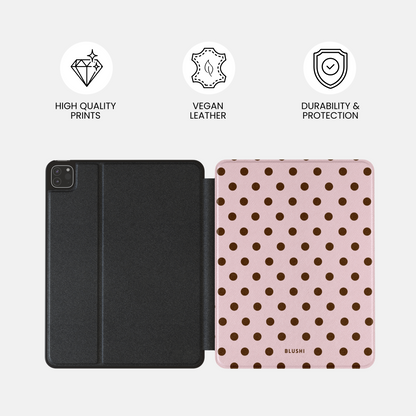 Polka Dot Pink & Brown - iPad Case