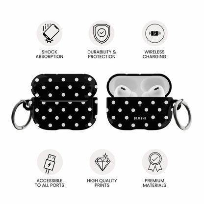 Polka Dots Black & White AirPods Case