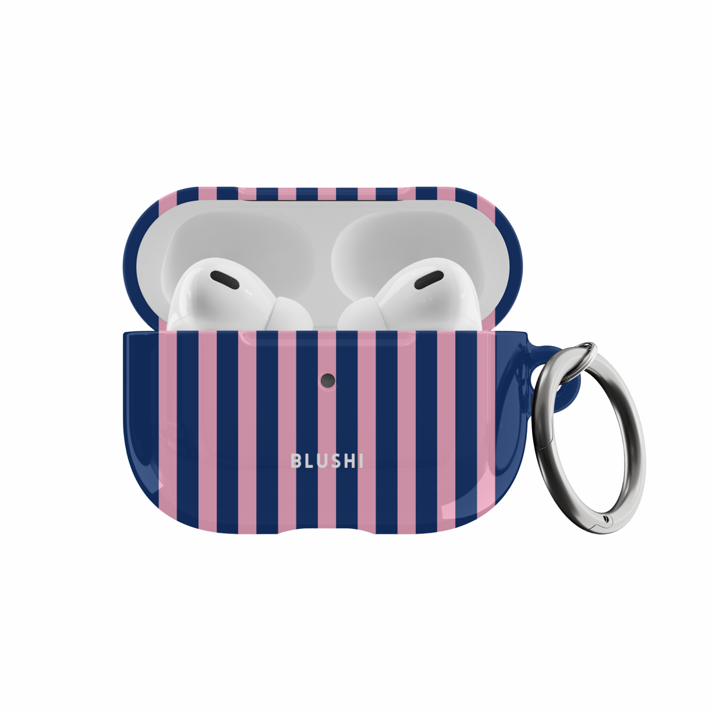 Pink & Navy Stripes AirPods Case