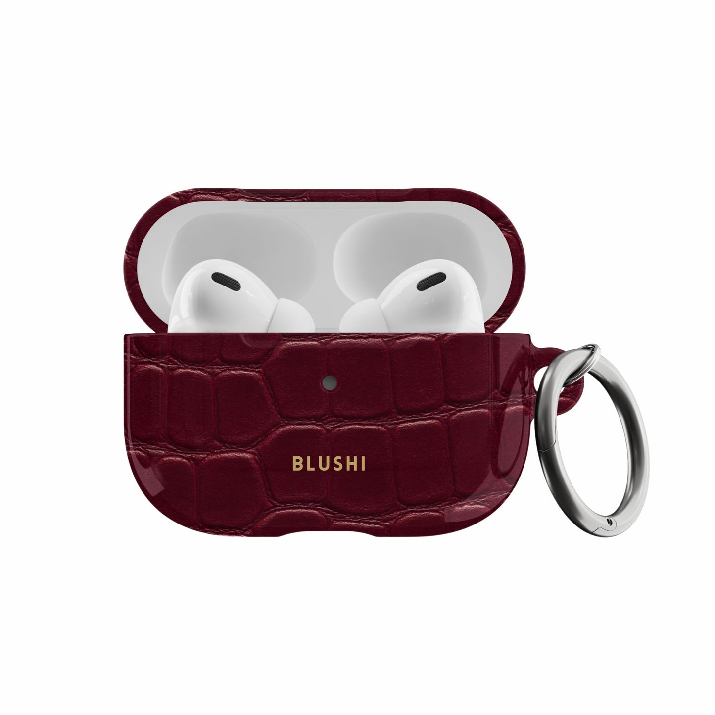 Burgundy Croco AirPods Case