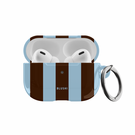 Brown & Blue Stripes AirPods Case