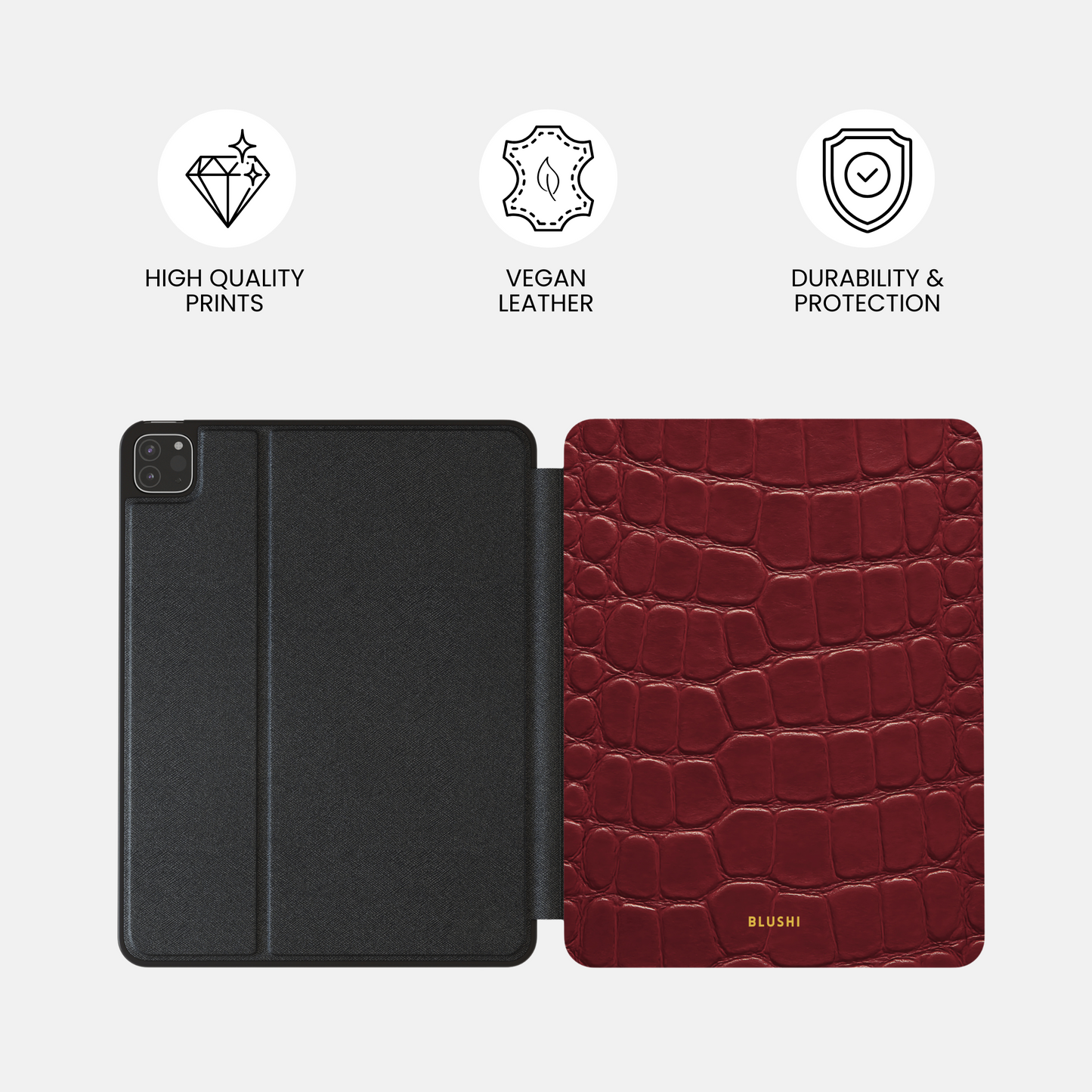 Burgundy Croco - iPad Case