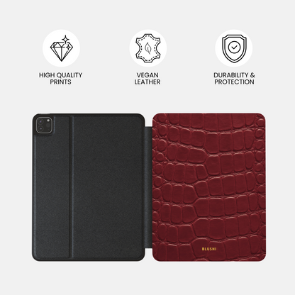 Burgundy Croco - iPad Case