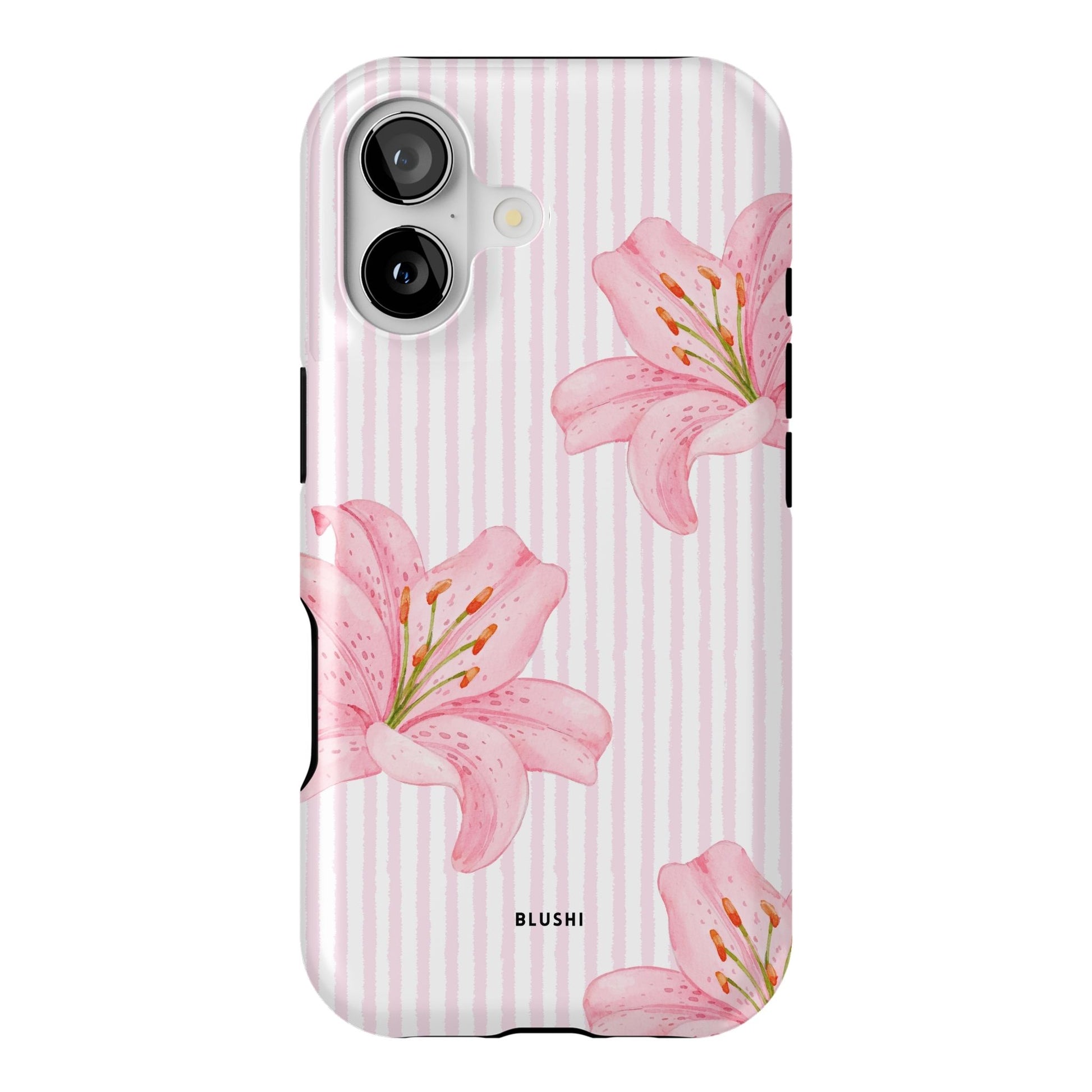 blooming lilies striped iphone 17 case