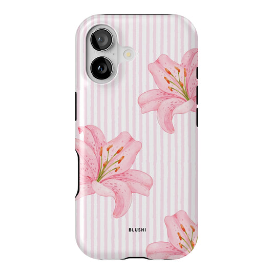 blooming lilies striped iphone 17 case