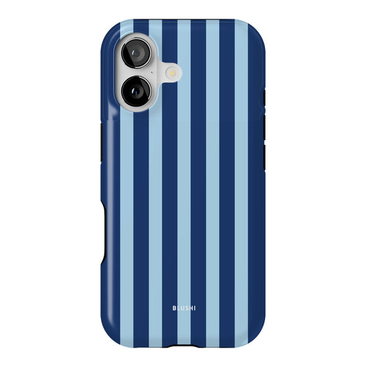 Blue navy striped iphone 17 case