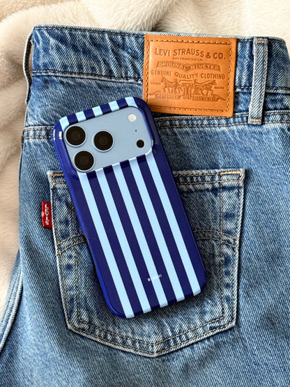 Navy & Blue Striped Phone Case