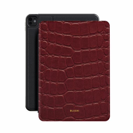 Burgundy Croco - iPad Case