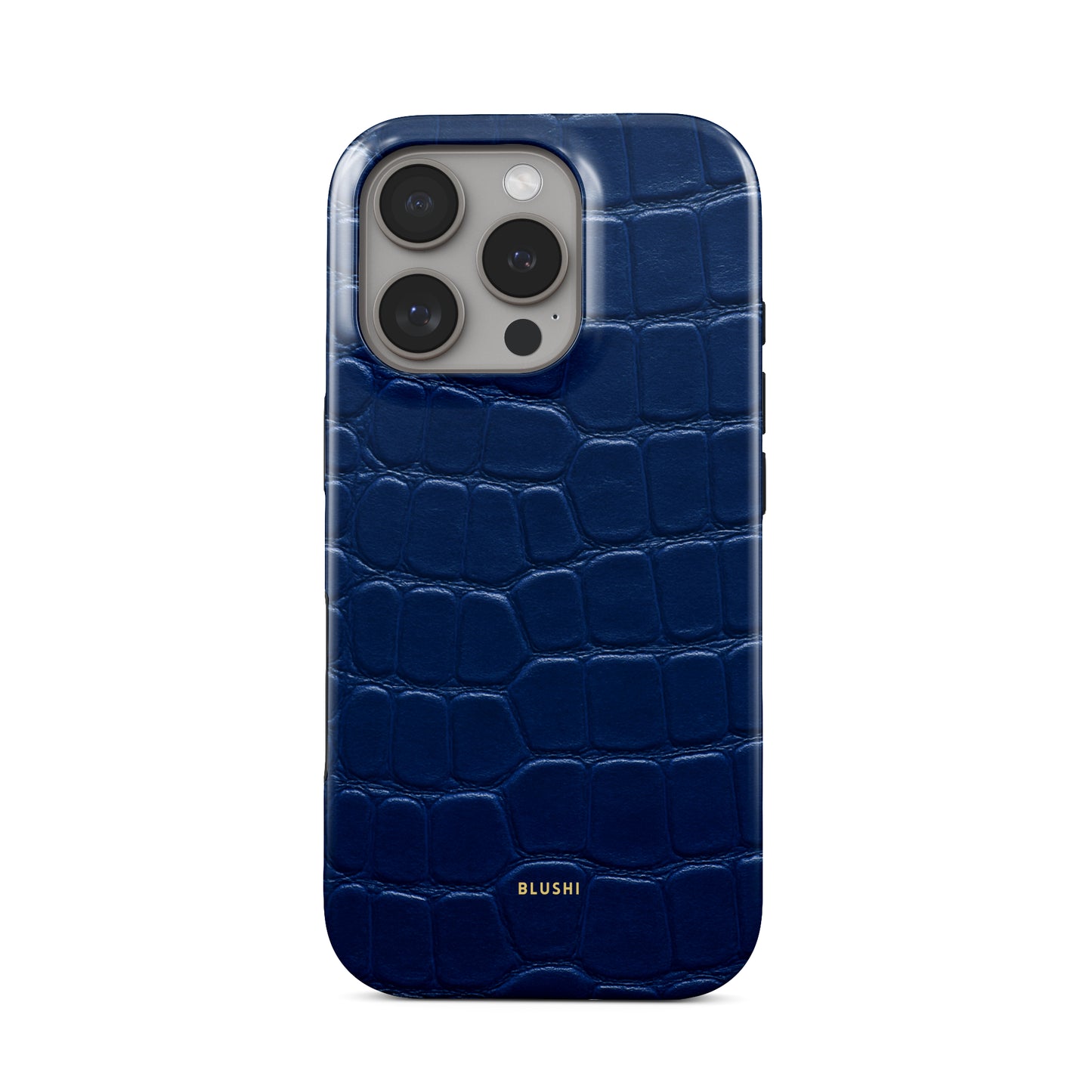 navy blue croco print iphone 16  case