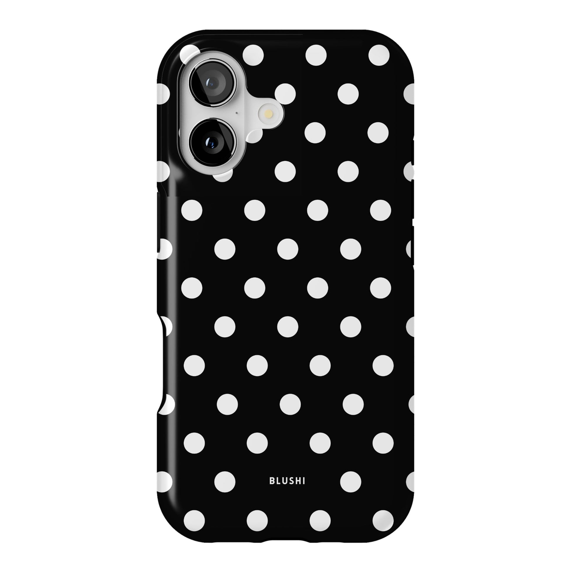 Black and White Polka Dot  iPhone 17 Case by Blushi Cases