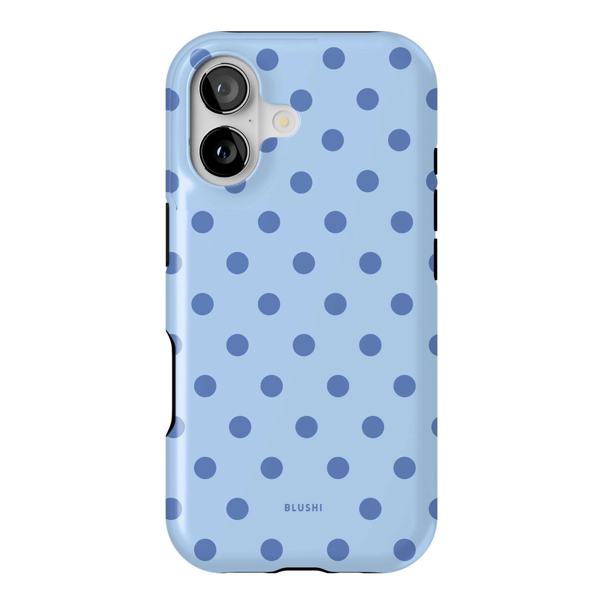Light Blue Polka Dot  iPhone 17 Case by Blushi Cases