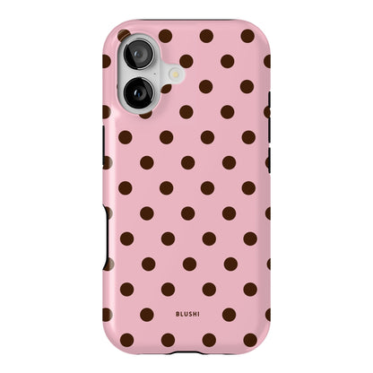 Polka Dot iPhone Case - Pink & Brown⎪MagSafe