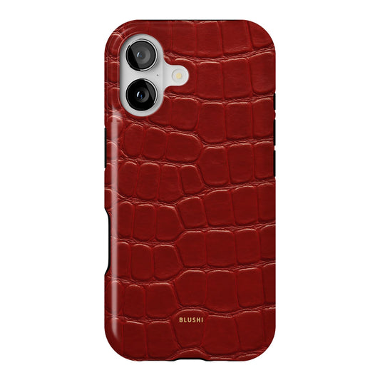 red crocodile print iphone 17 case