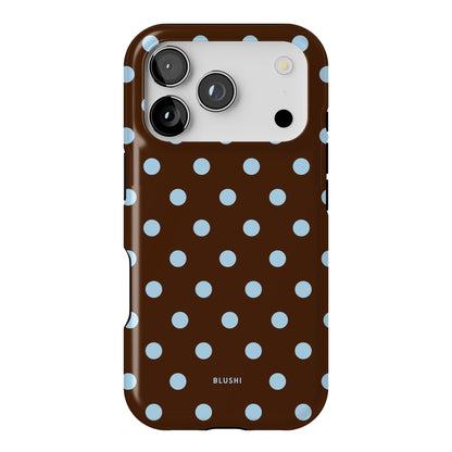 Brown and Blue Polka Dot iPhone 17 pro Case