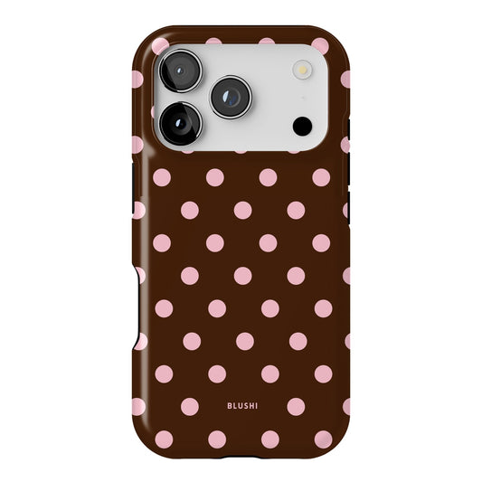 Polka Dot Phone Case⎪Brown & Pink
