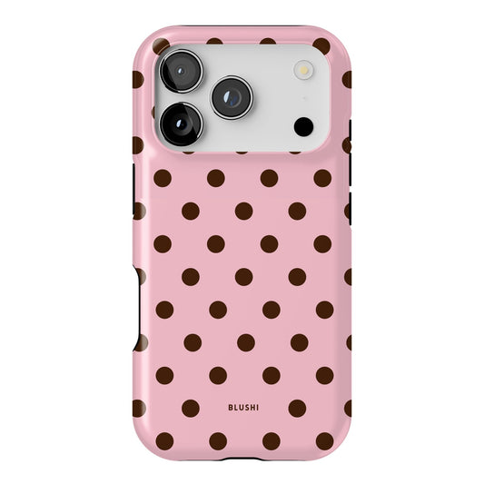 Polka Dot Phone Case⎪Pink and Brown