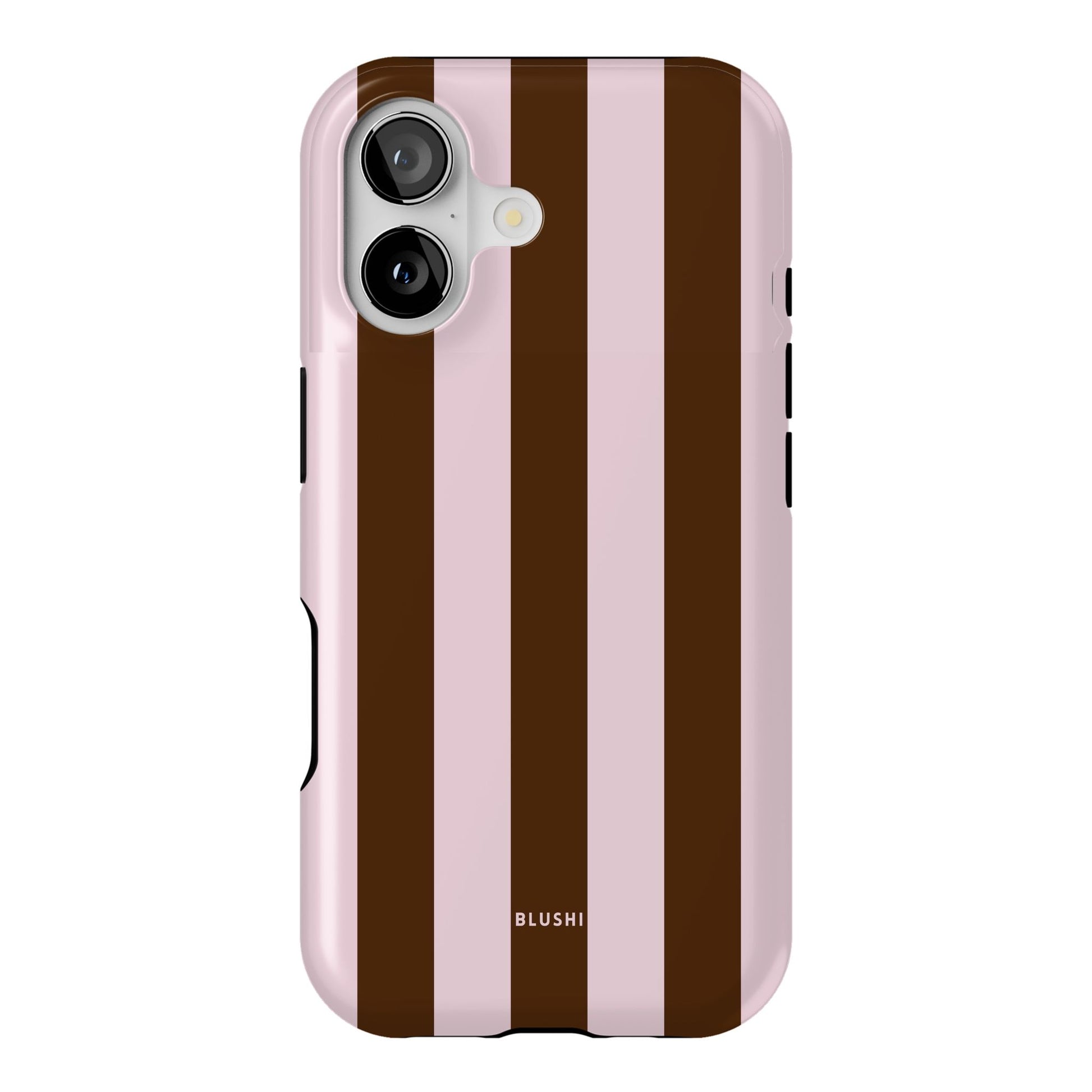 Mocha Blush Stripes Phone Case | Brown & Pink Glossy Striped Cover for Women Blushi Cases Mocha Blush Stripes Phone Case | Brown & Pink Glossy Striped Cover for Women Blushi Cases