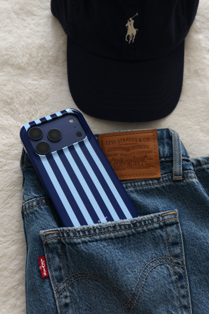 Navy & Blue Striped Phone Case