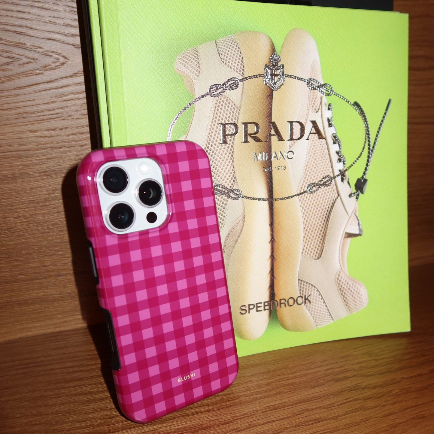 Pink Gingham iPhone Case⎪Magsafe